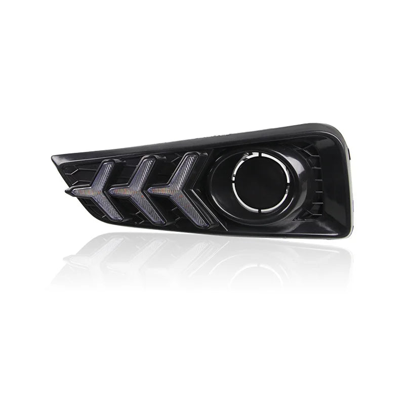 For Honda City 2015 2016 2017 Car LED Daytime Running Light DRL Yellow Dynamic Turn Signal Front Bumper Fog Lamp 12V Daylights — view 6