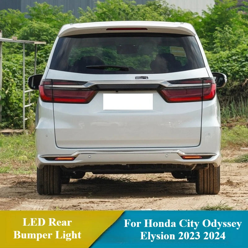 For Honda City Odyssey Elysion 2023 2024 LED Rear Bumper Light Reflector Rear Fog Light DRL Brake Highlights Dynamic Turn Signal — view 3