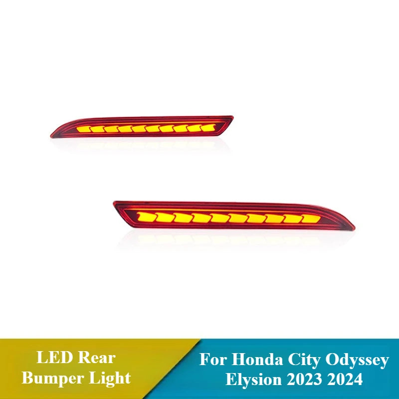 For Honda City Odyssey Elysion 2023 2024 LED Rear Bumper Light Reflector Rear Fog Light DRL Brake Highlights Dynamic Turn Signal — view 4
