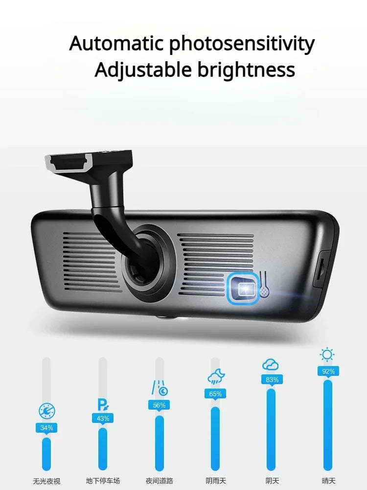 For Honda Civic CRV Accord 8.2" 1080p Streaming Media Dash Recorder Rearview Mirror Camera Front Rear Night Vision Video Recorde — view 4