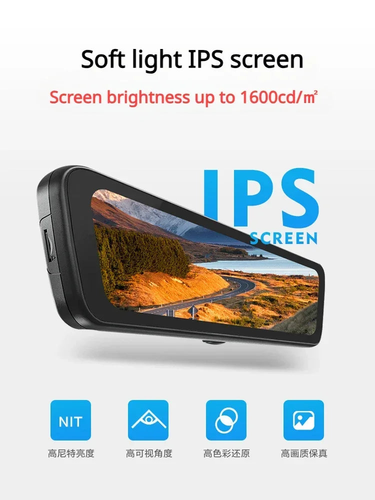 For Honda Civic CRV Accord 8.2" 1080p Streaming Media Dash Recorder Rearview Mirror Camera Front Rear Night Vision Video Recorde — view 5