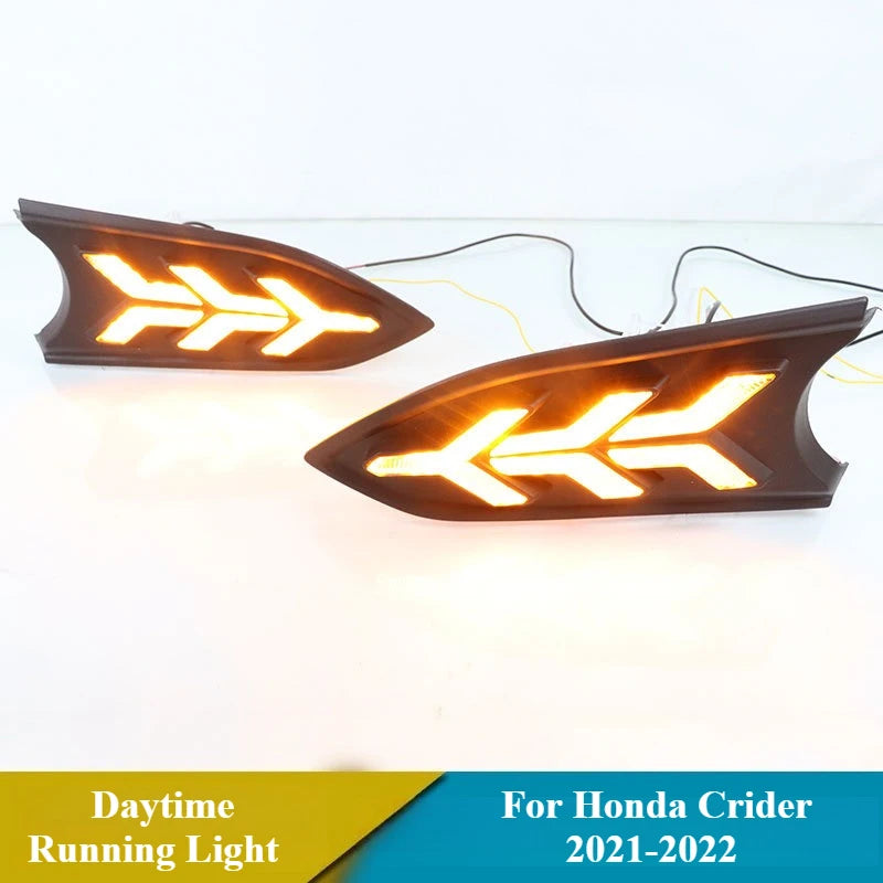 For Honda Crider 2021-2022 Led Daytime Running Light Front Bumper Fog Lamp DRL Dynamic Turn Signal Night Blue Driving Light — view 4