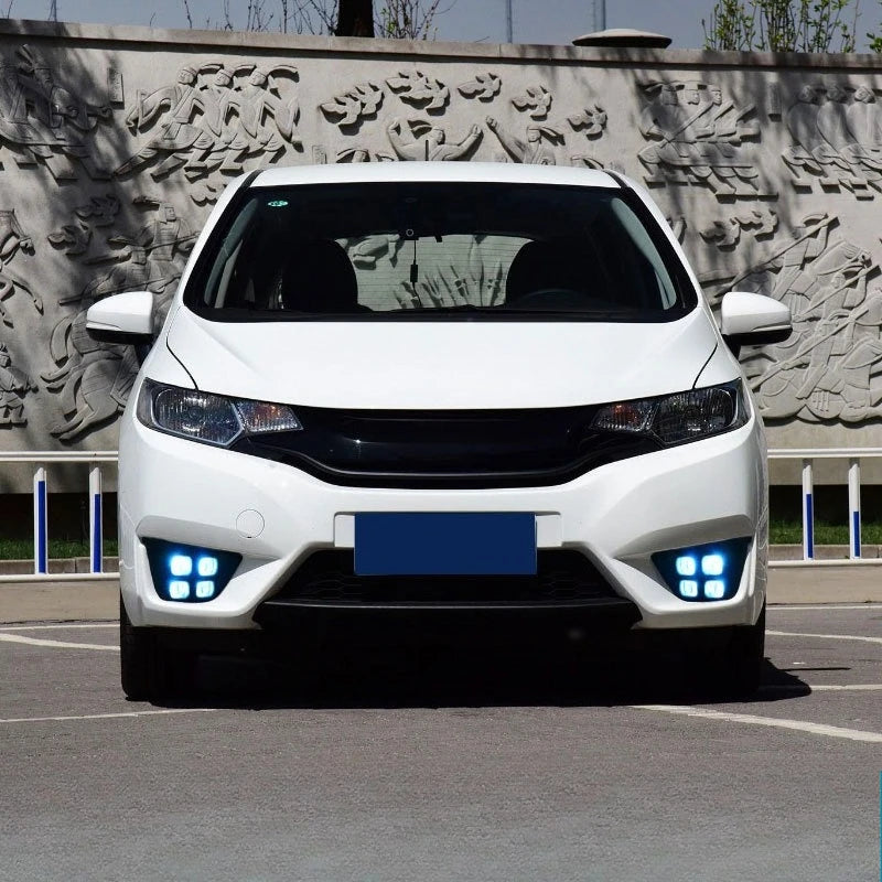For Honda Fit JAZZ 2014 2015 2016 Car Led Daytime Running Light Front Fog Light Modification DRL Yellow Turn Signal Daylights — view 3