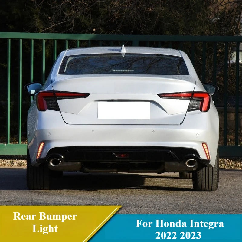 For Honda Integra 2022 2023 2Pcs LED Rear Bumper Light Modified Rear Fog Lamp Brake Lights DRL Dynamic Turn Signal Play & Plug — view 3