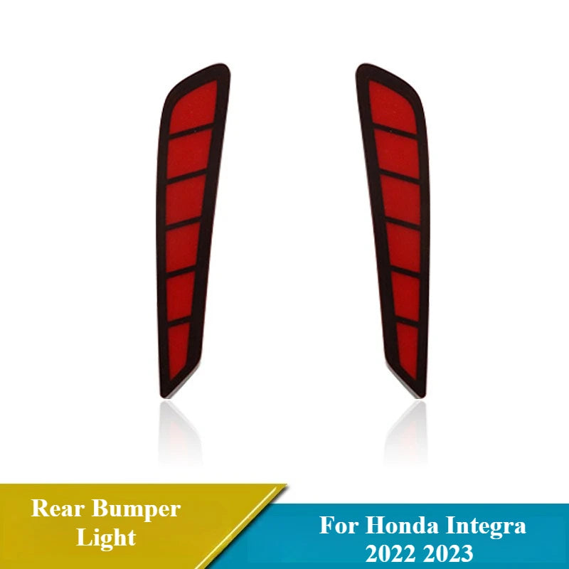 For Honda Integra 2022 2023 2Pcs LED Rear Bumper Light Modified Rear Fog Lamp Brake Lights DRL Dynamic Turn Signal Play & Plug — view 4