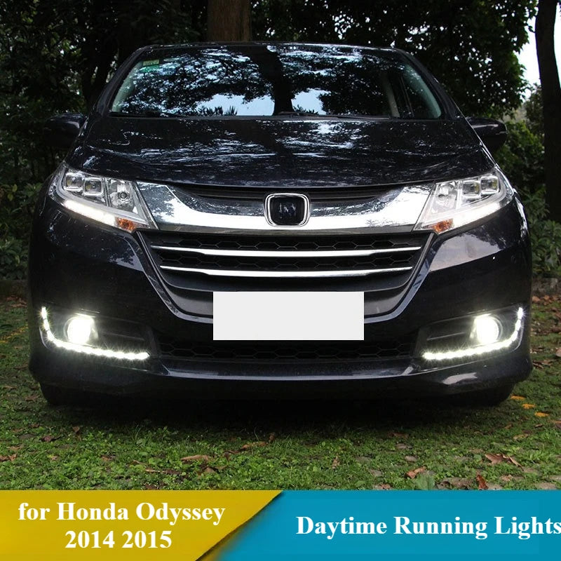 for Honda Odyssey 2014-2017 2Pcs Car Led Daytime Running Lights Yellow Streamer Steering Front Bumper Fog Lamp DRL 12V Daylight — view 2