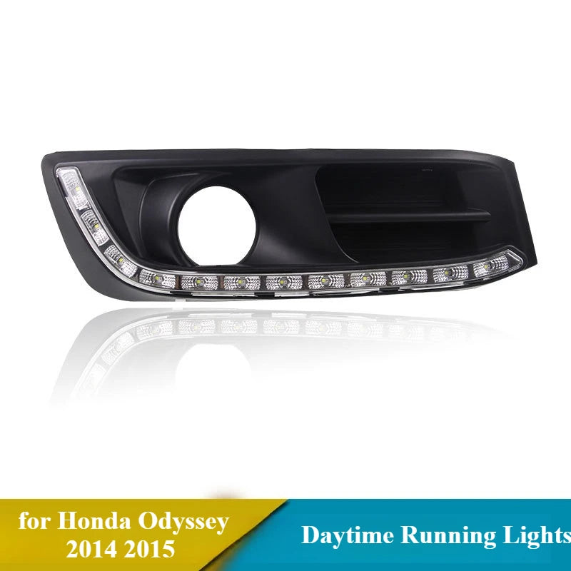 for Honda Odyssey 2014-2017 2Pcs Car Led Daytime Running Lights Yellow Streamer Steering Front Bumper Fog Lamp DRL 12V Daylight — view 5