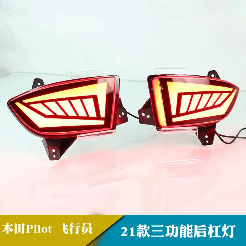 For Honda Pilot 2019 2020 2021 LED Rear Bumper Light Reflector Rear Fog Light Modified Driving Brake Lights Dynamic Turn Signal — view 4