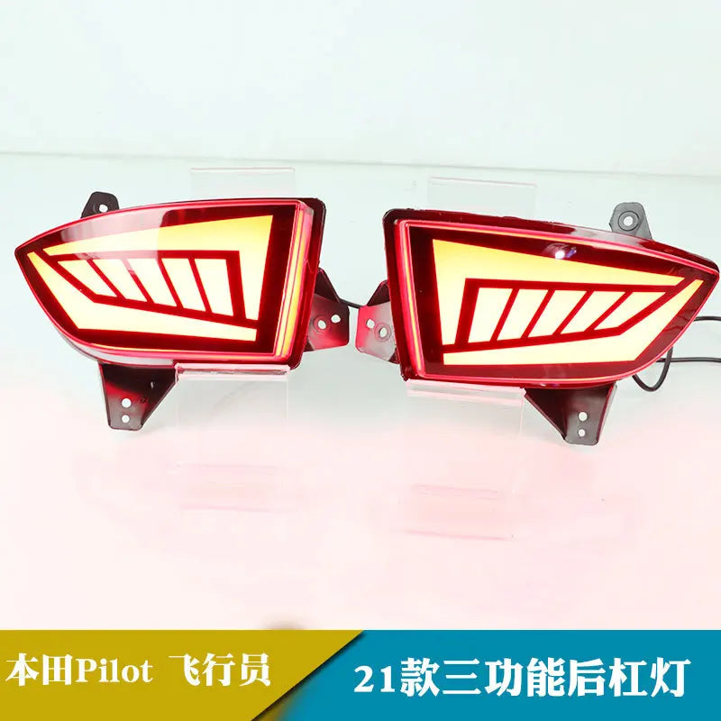 For Honda Pilot 2019 2020 2021 LED Rear Bumper Light Reflector Rear Fog Light Modified Driving Brake Lights Dynamic Turn Signal — view 5