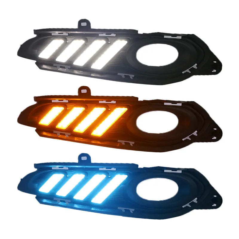 For Honda Vezel HRV 2015-2018 Car Led Daytime Running Light Dynamic Turn Signal Front Fog Lamp Modification 12V Daylights — view 4