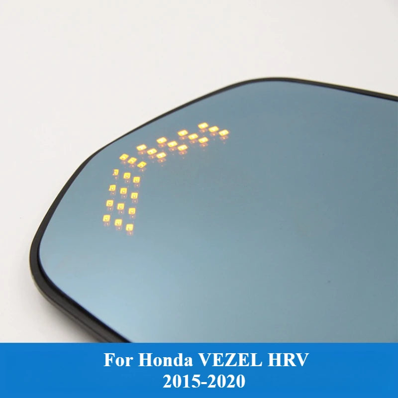 For Honda VEZEL HRV 2015-2020 Rearview Mirror Heating Wide Angle Dynamic Turn Signal Anti-glare HD Blue Mirror Reversing Mirrors — view 2