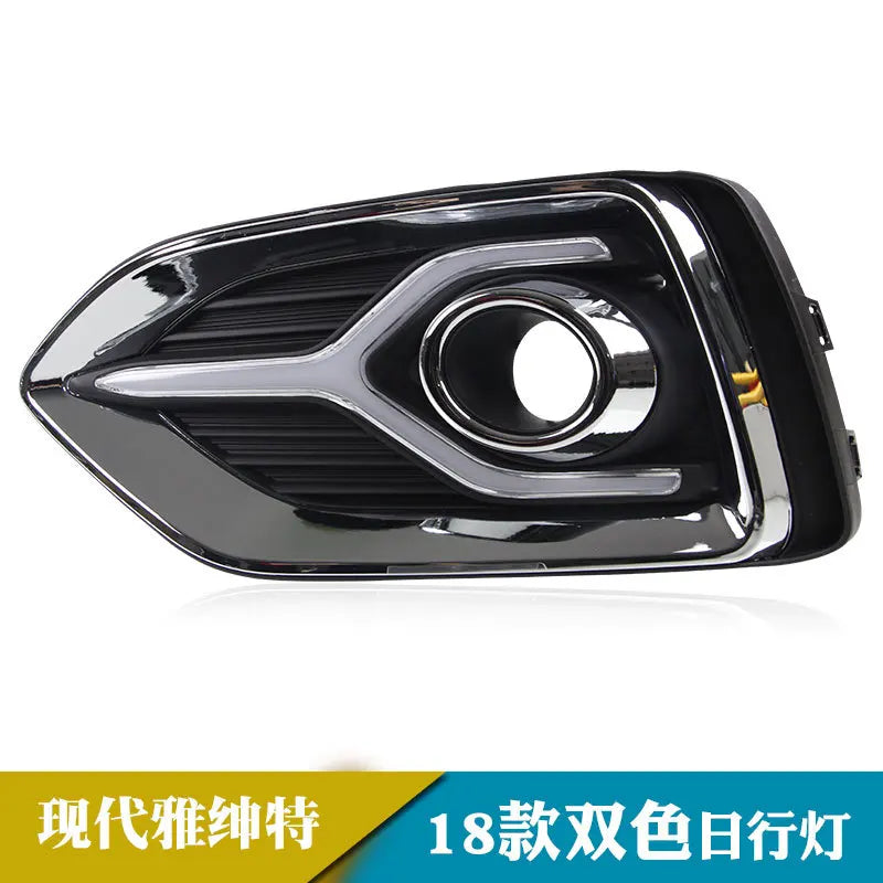 For Hyundai Accent Verna 2017 2018 2019 Car Daytime Running Lights Yellow Turn Signals Front Fog Lights Modified 12V Daylights — view 5