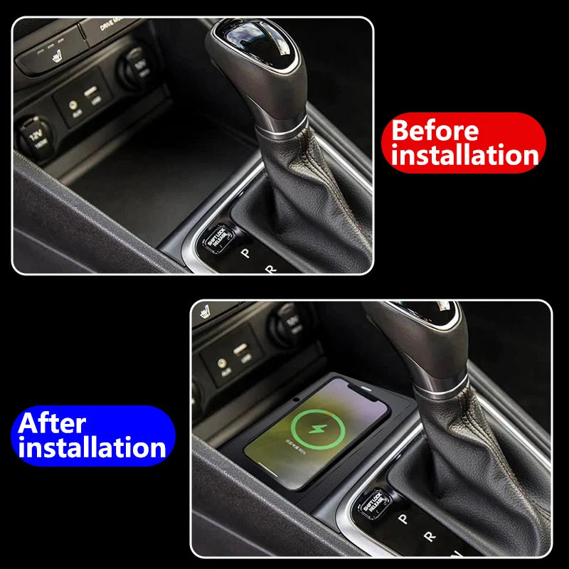 For Hyundai ACCENT/Verna 2017-2022 Center Console Fast Charging Pad Car Intelligent System Wireless Charger Mobile Phone Holder — view 4