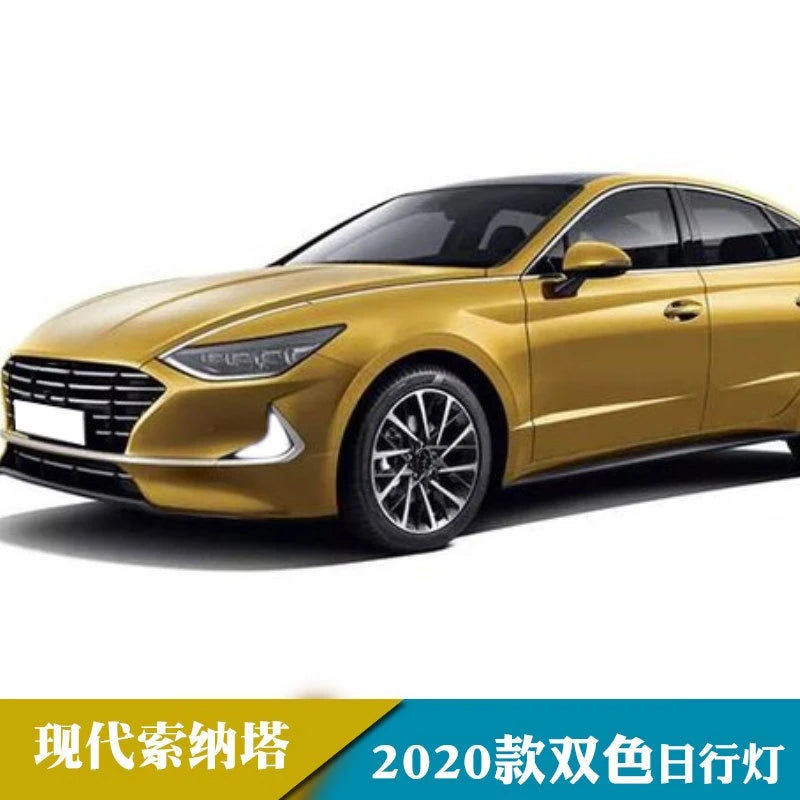 For Hyundai Sonata 2020 Car Led Daytime Running Lights DRL Yellow Turn Signal Front Bumper Fog Lights Modified 12V Daylights — view 2