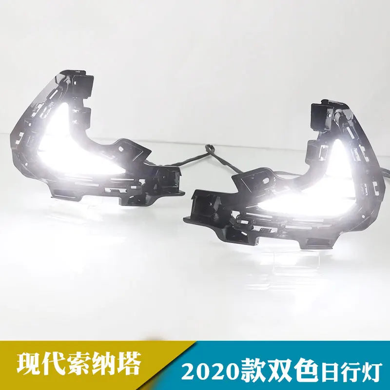 For Hyundai Sonata 2020 Car Led Daytime Running Lights DRL Yellow Turn Signal Front Bumper Fog Lights Modified 12V Daylights — view 4