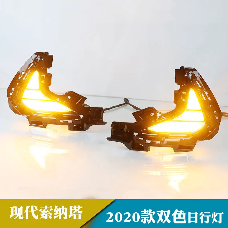 For Hyundai Sonata 2020 Car Led Daytime Running Lights DRL Yellow Turn Signal Front Bumper Fog Lights Modified 12V Daylights — view 5