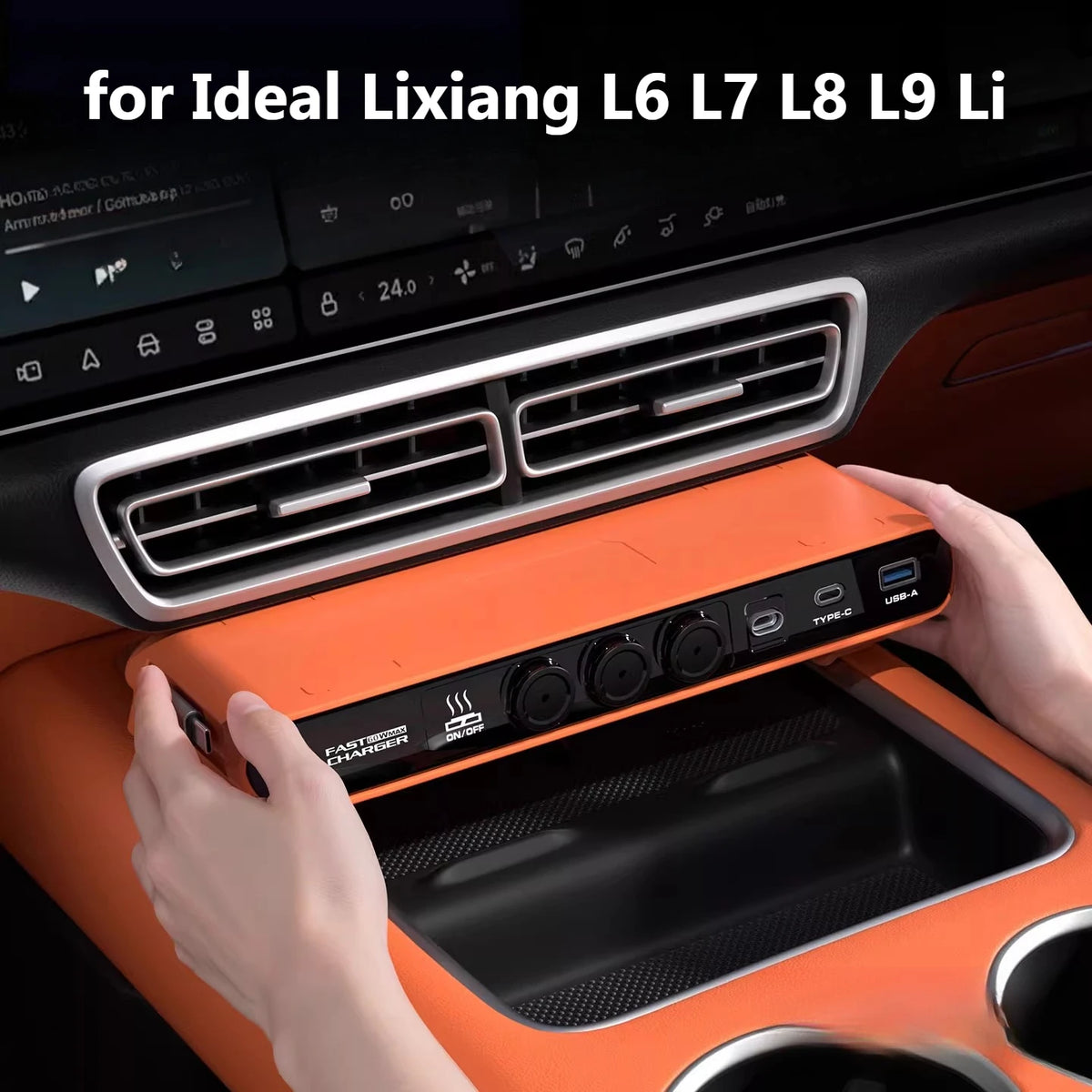 for Ideal Lixiang L Serie L6 L7 L8 L9 Car Quick Charging Expansion Dock Central Control Expansion Hub USB Fast Charging Extender — view 2