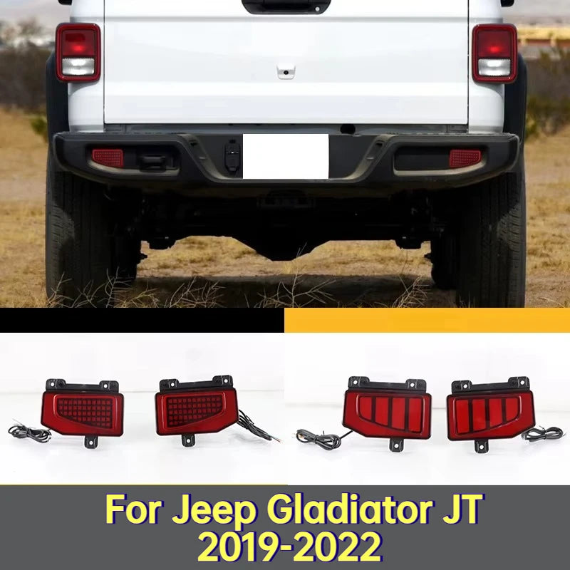 For Jeep Gladiator JT 2019-2022 Car LED Rear Bumper Light Reflector Rear Fog Light Modified Driving Brake Turn Signal Lamp — view 1