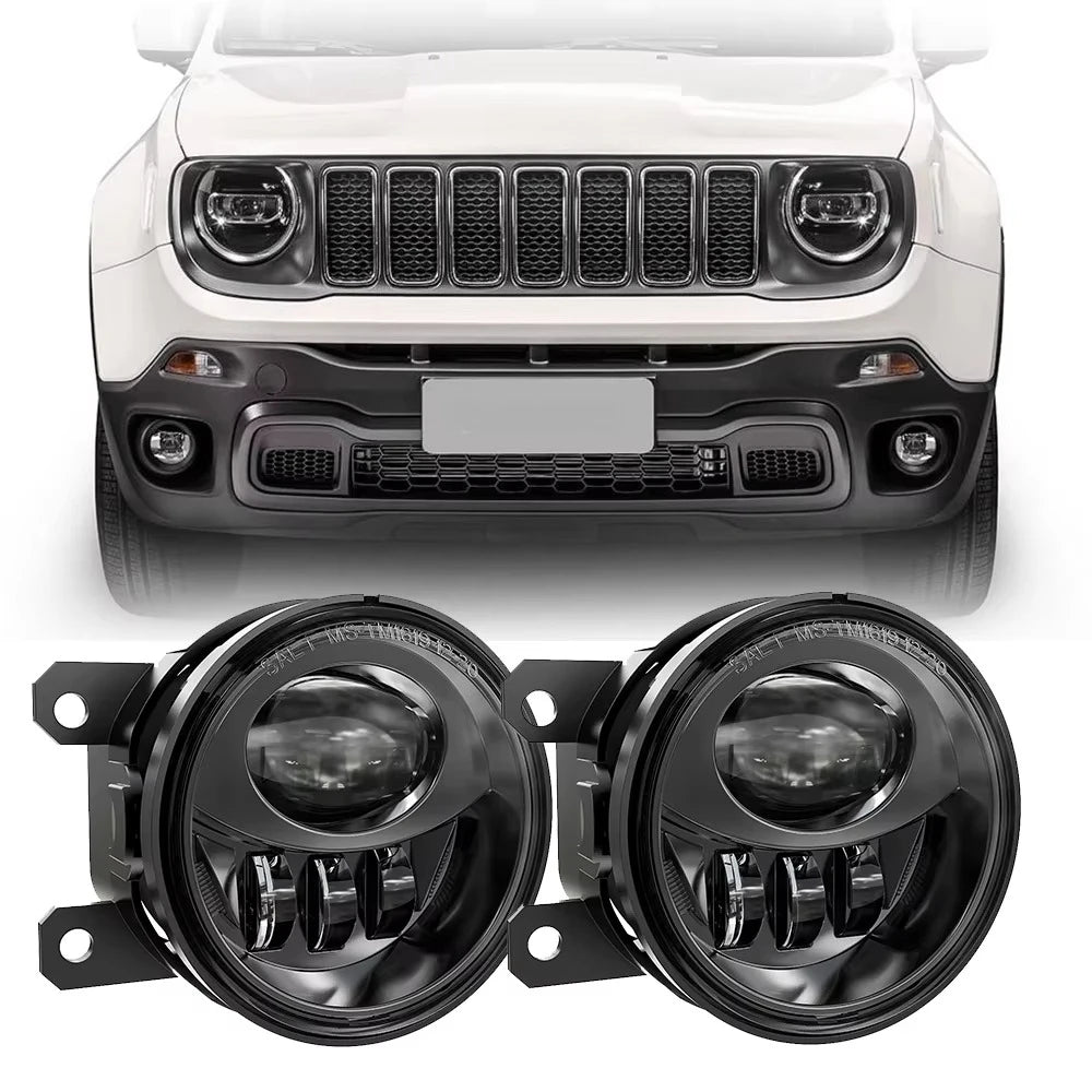 For Jeep Renegade 2015-2022 2Pcs Led Fog Lights Assembly 30W Led Driving Passing Light Front Bumper Fog Lamp Plug and Play — view 1