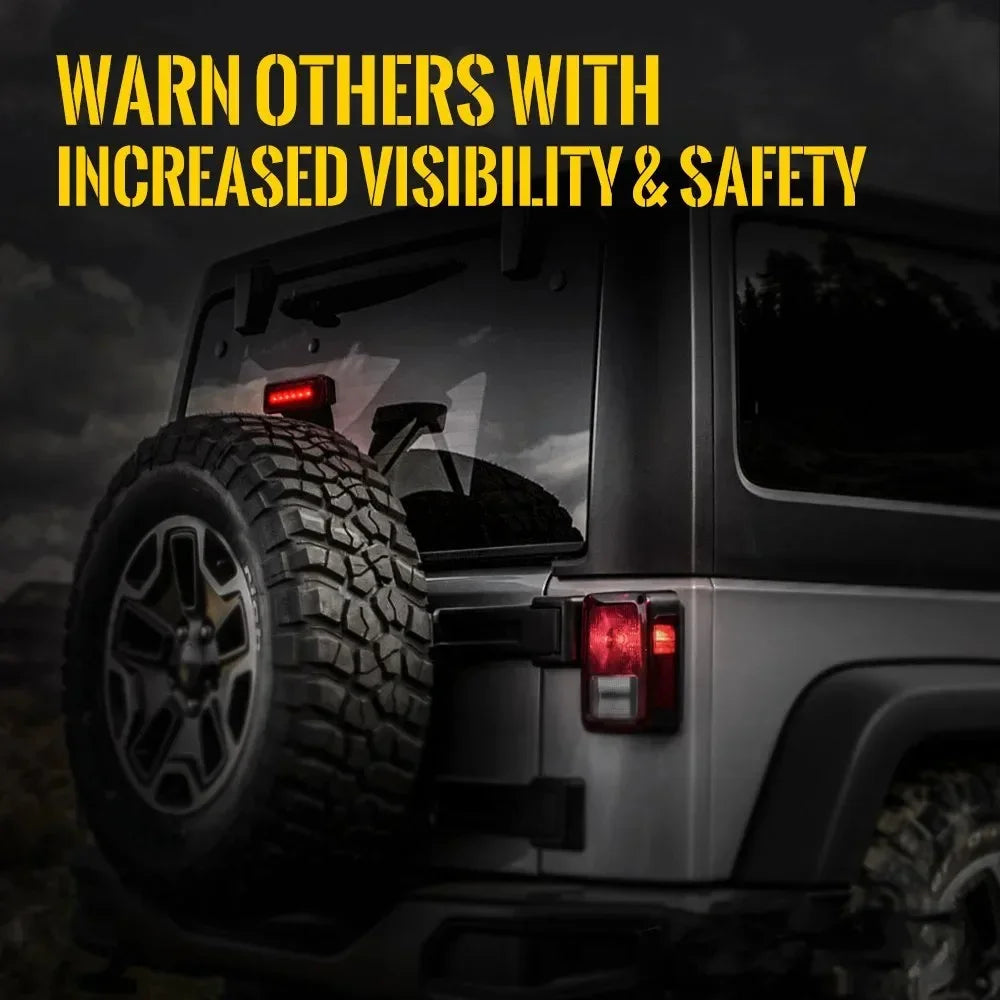 For Jeep Wrangler JK 2007-2018 for Rubicon LED Third Brake Lights, Truck Spare Tire Brake Light High Brightness IP67 Waterproof — view 4