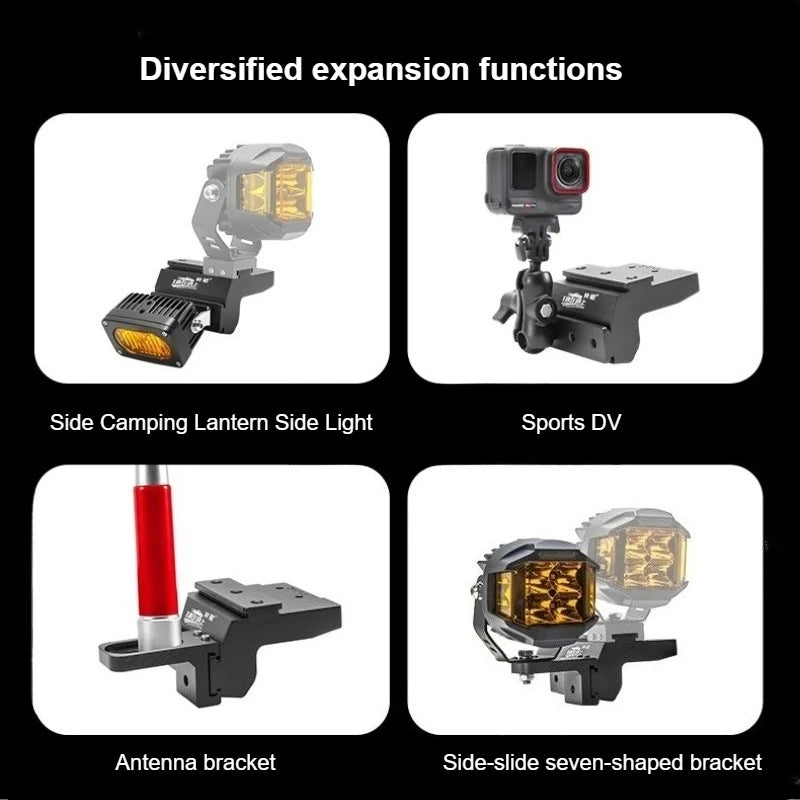 For Jetour Dashing Car A Pillar Spotlight Bracket Front Engine Hood Quick Release Dual Guide Rail Expansion Stand Lamp Holder — view 3