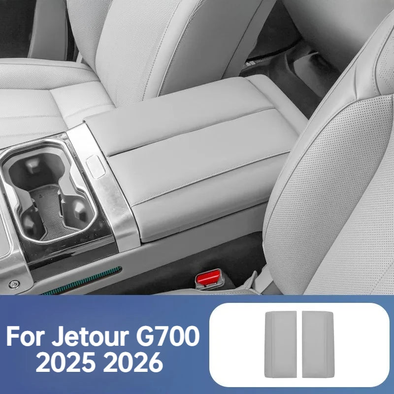 For Jetour G700 2025 2026 Car Center Console Armrest Protective Cover ABS Leather Wrapped Anti-scratch Armest Cover Accessories — view 1