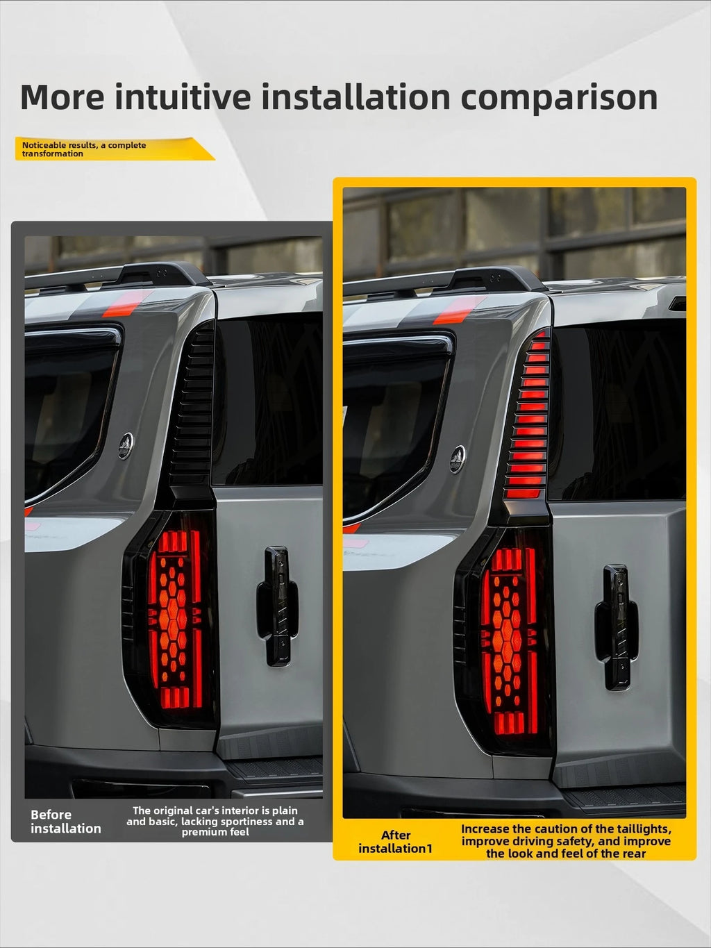 For Jetour G700 2025 2026 Car D Pillar Tail Light Sequential Yellow Turn Signal Brake Highlight Led Warning Lamp Modification — view 3
