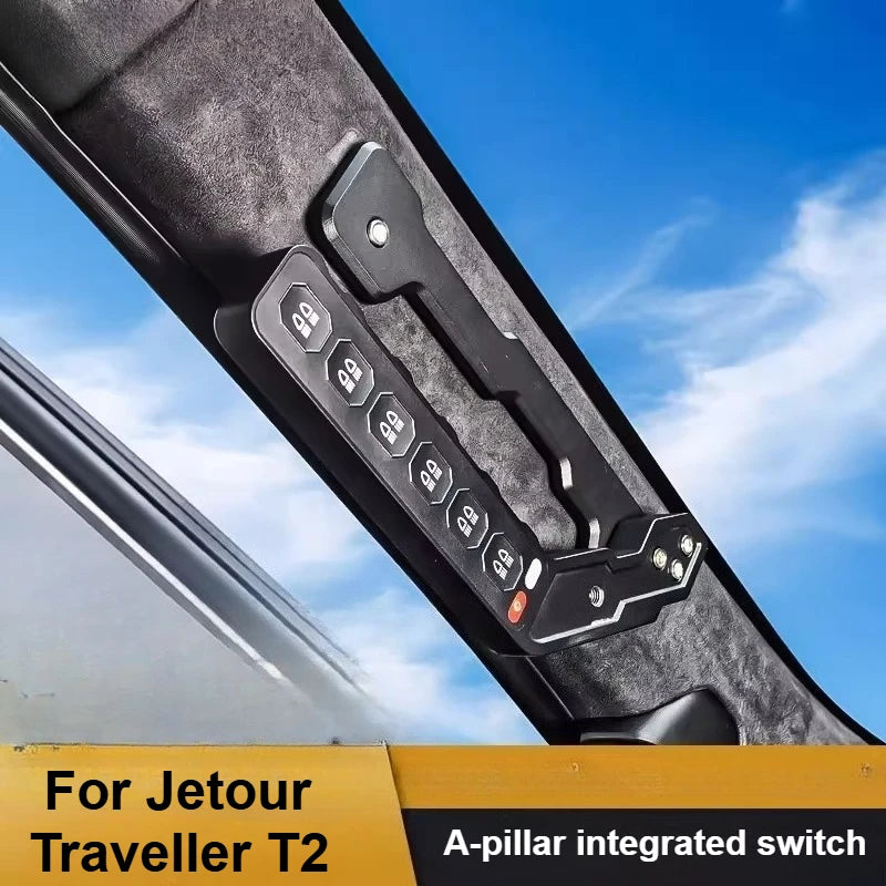 for Jetour T2 / Traveller 2023-2026 Car A Pillar Handle Switch 6 Gang Integrated Wireless Remote Handle Panel Modified Accessory — view 1