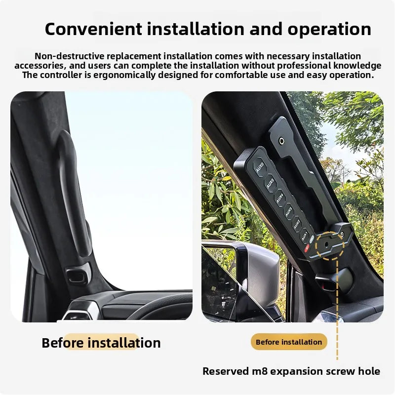 for Jetour T2 / Traveller 2023-2026 Car A Pillar Handle Switch 6 Gang Integrated Wireless Remote Handle Panel Modified Accessory — view 2