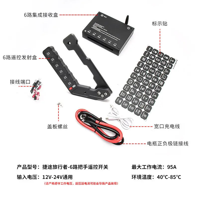 for Jetour T2 / Traveller 2023-2026 Car A Pillar Handle Switch 6 Gang Integrated Wireless Remote Handle Panel Modified Accessory — view 3