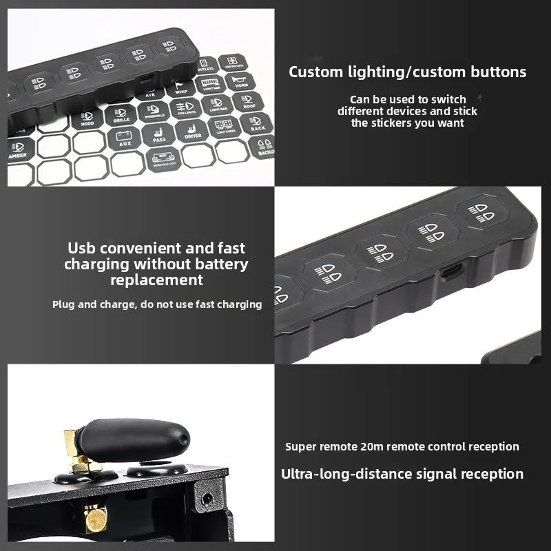 for Jetour T2 / Traveller 2023-2026 Car A Pillar Handle Switch 6 Gang Integrated Wireless Remote Handle Panel Modified Accessory — view 5