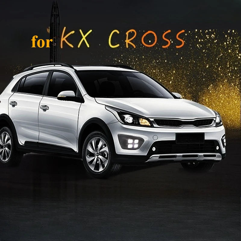 For Kia KX CROSS 2017 2018 2Pcs Car Four-eye Led Daytime Running Light DRL Yellow Turn Singal Front Bumper Daylights Accessories — view 1