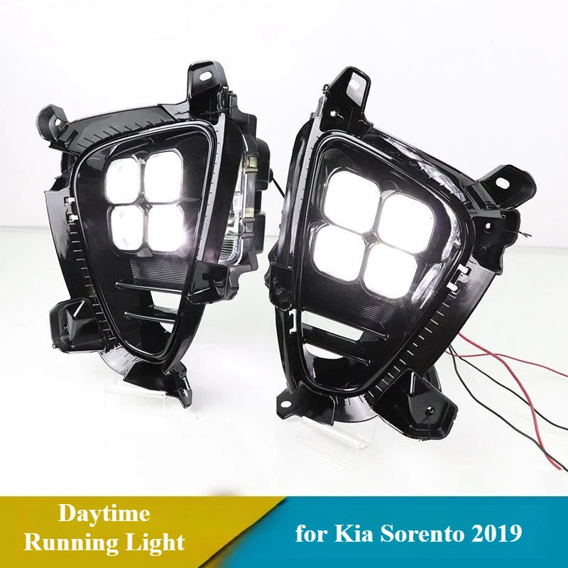 for Kia Sorento 2019 2Pcs Car Led Daytime Running Light Modified Front Bumper Fog Lamp DRL 12V White Light Daylights Accessories — view 6