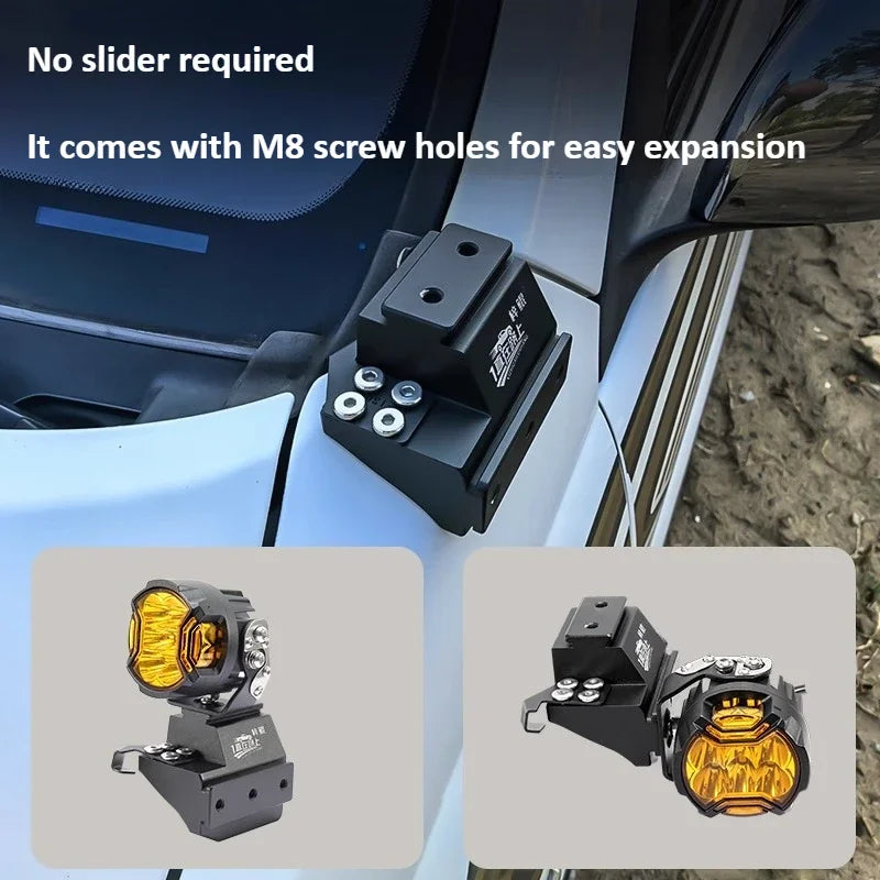 For Land Cruiser Prado 120 LC120 Car A Pillar Spotlight Bracket Front Engine Hood Quick Release Dual Guide Rail Expansion Stand — view 1