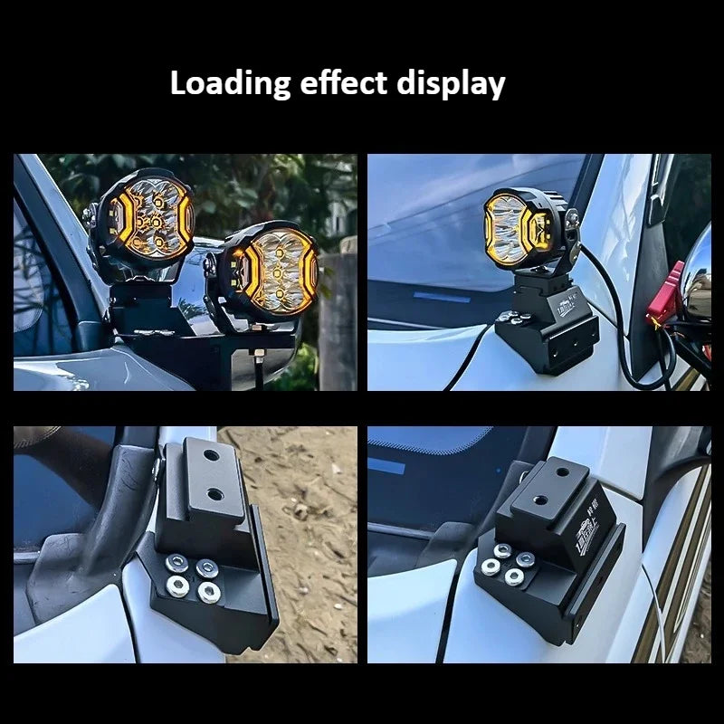 For Land Cruiser Prado 120 LC120 Car A Pillar Spotlight Bracket Front Engine Hood Quick Release Dual Guide Rail Expansion Stand — view 6