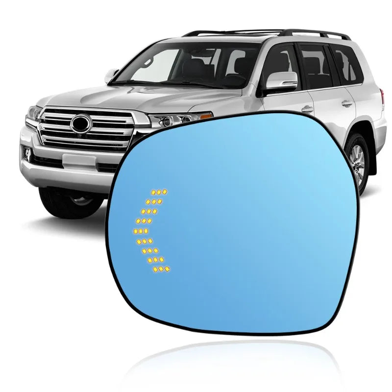 for Land Cruiser Prado 2008-2018 Rearview Mirror Blue Glass Anti-glare Streamer Turn Signal Heating and Defogging Rearview Lens — view 1