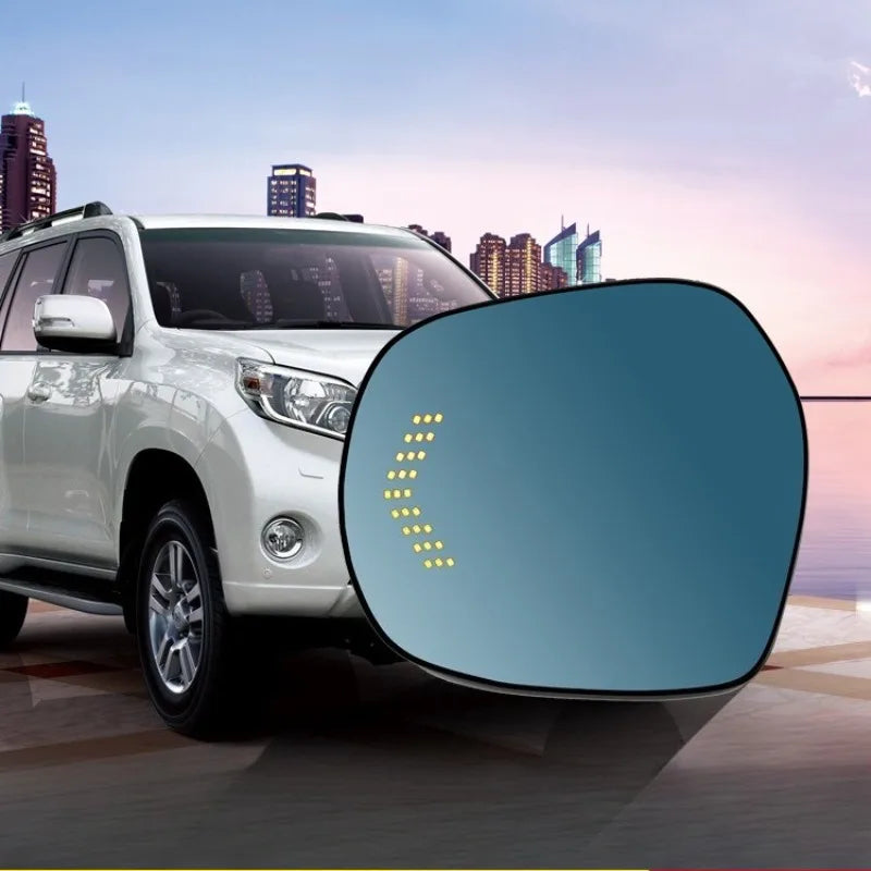 for Land Cruiser Prado 2008-2018 Rearview Mirror Blue Glass Anti-glare Streamer Turn Signal Heating and Defogging Rearview Lens — view 4