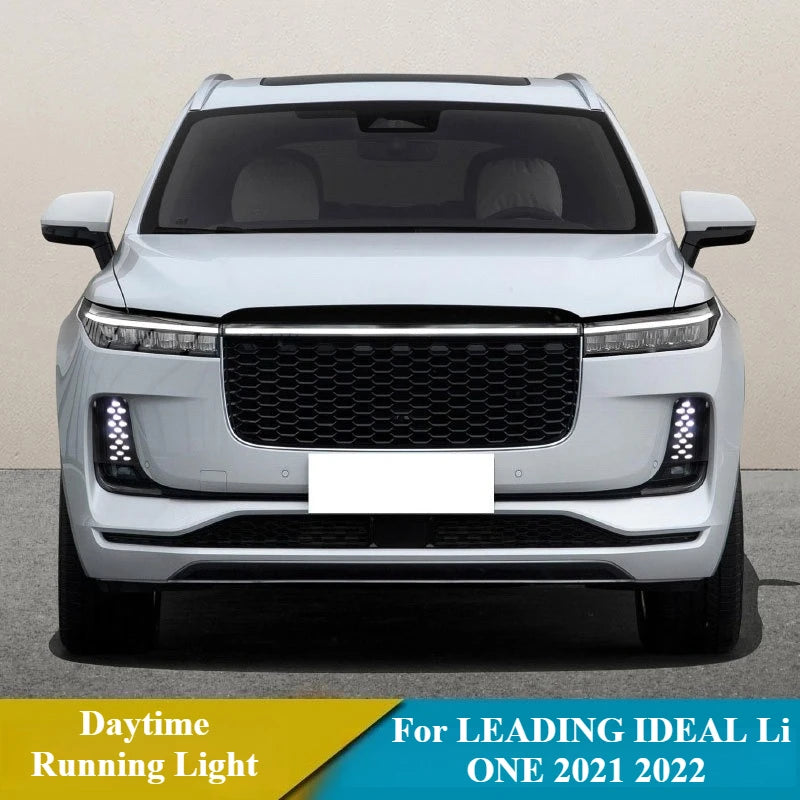 For LEADING IDEAL Li ONE 2021 2022 Led Daytime Running Light Front Fog Lamp DRL Dynamic Turn Signal Night Blue Driving Lights — view 2