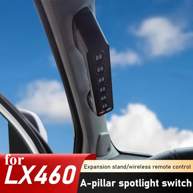 For Lexus GX460 LX460 Car A-pillar Six-way Handle Switch Off-road Modified Spotlight Integrated Switch Remote Control Accessory — view 1