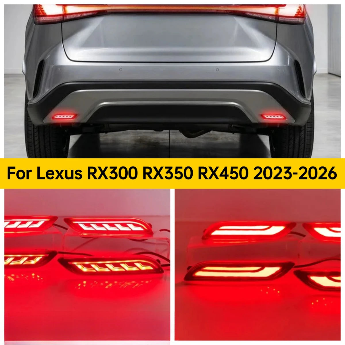For Lexus RX300 RX350 RX450 2023-2026 Car Rear Bumper Light Reflector Upgrade LED Driving Brake Warning Light Navigation Light — view 1