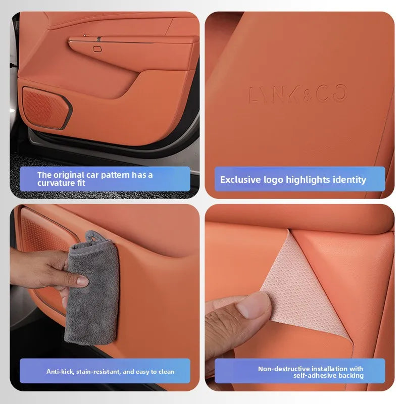 For Lynk & Co 900 2025 2026 4Pcs/Set Car Door Anti Kick Pad Leather Door Edge Protective Mat Anti-scratch Cushion Accessories — view 6