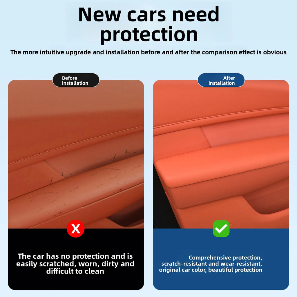 For Lynk & Co 900 2025 2026 Car Door Armrest Cover Protection Pad Anti Fouling Leather Pad Four Door Handle Panel Protector — view 3