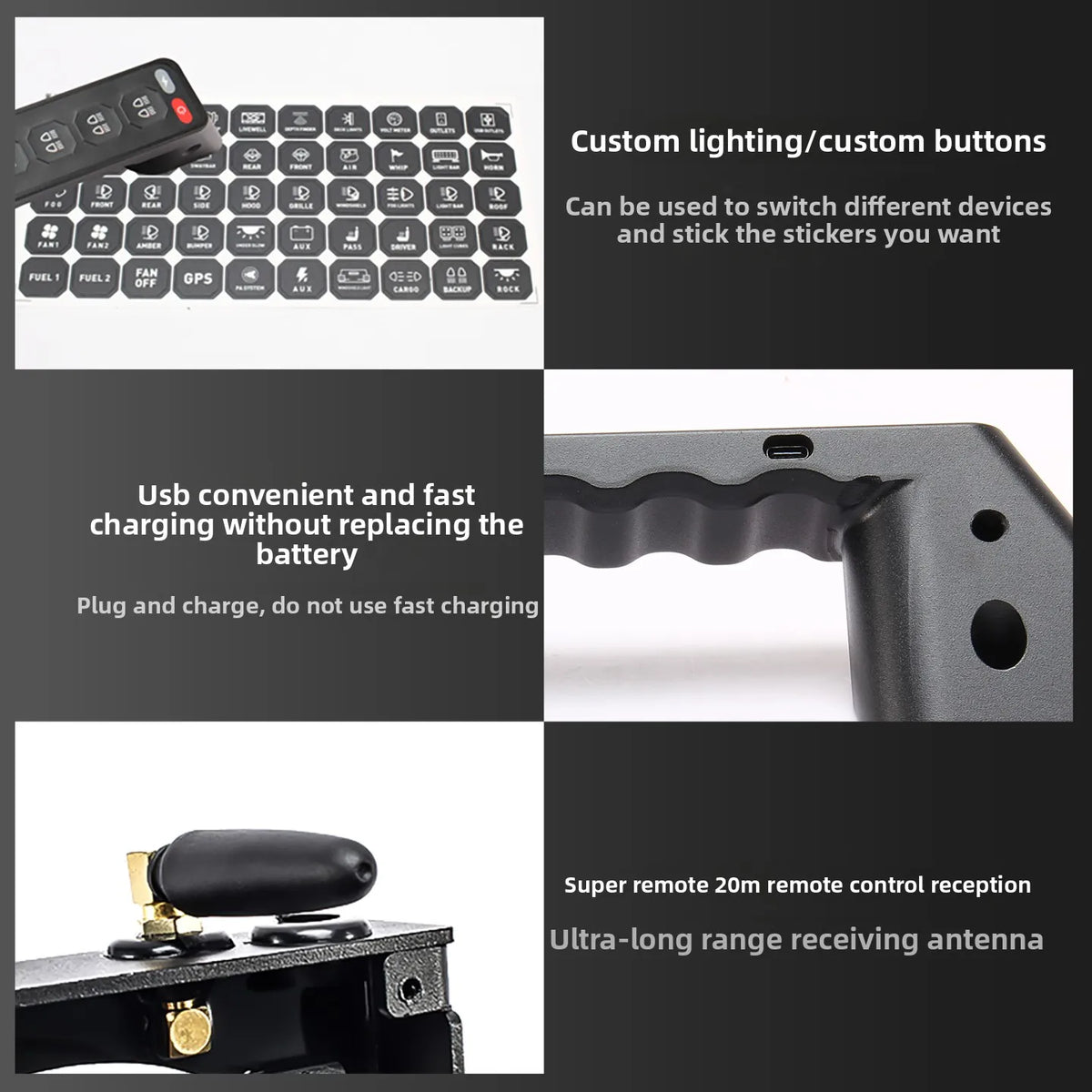 For Maxus D90 2017-2026 Car A-Pillar Six-Way Handle Switch Wireless Remote Control Integrated Control Switch Panel Accessories — view 3
