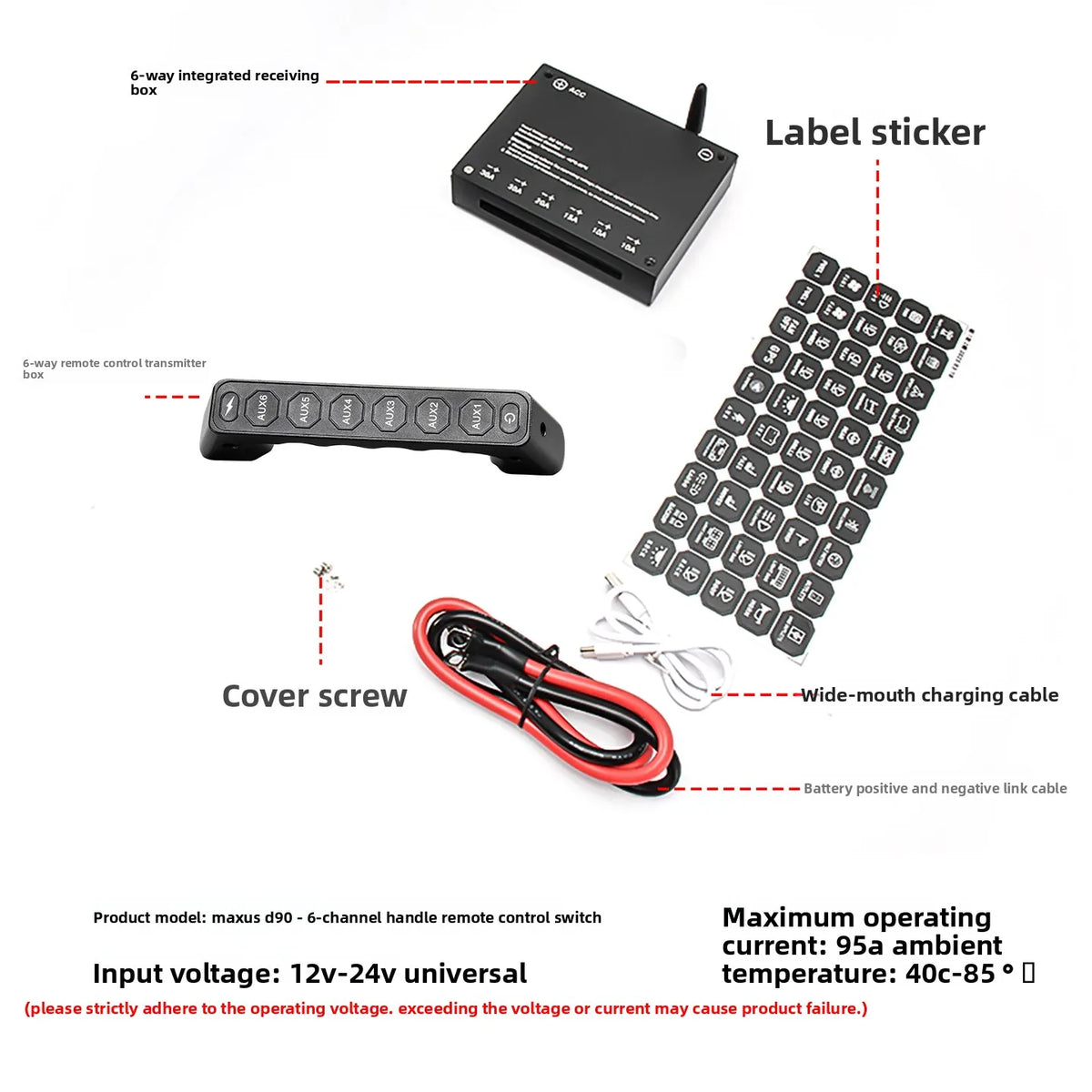 For Maxus D90 2017-2026 Car A-Pillar Six-Way Handle Switch Wireless Remote Control Integrated Control Switch Panel Accessories — view 5