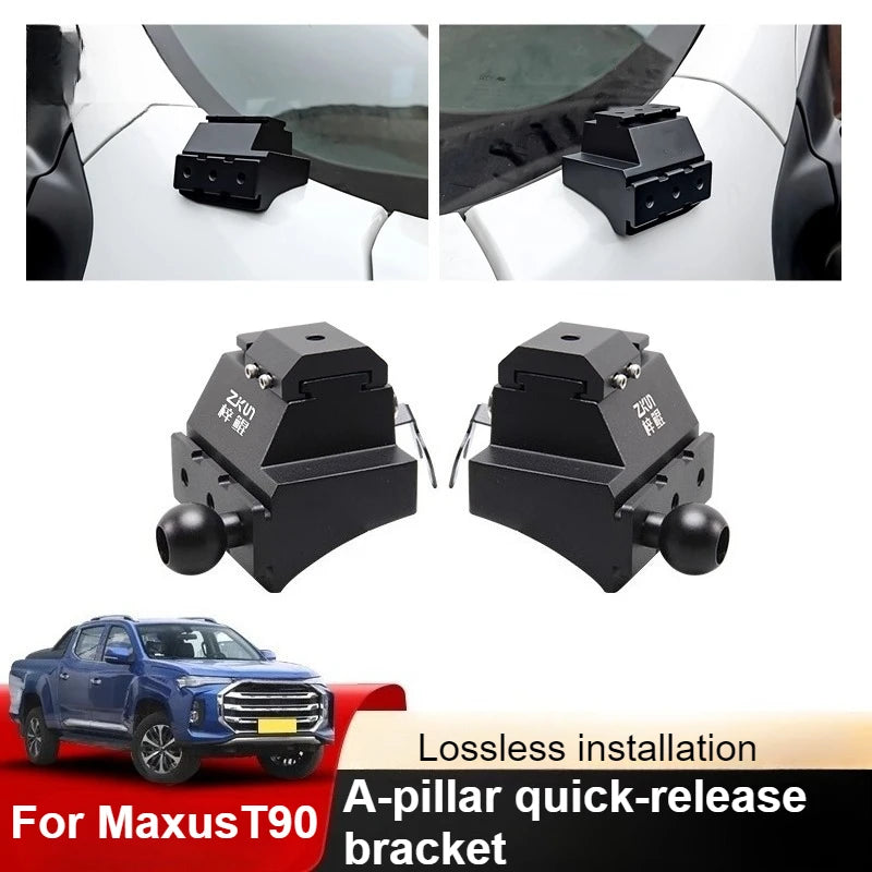 For Maxus T90 Car A Pillar Spotlight Bracket Front Engine Hood Quick Release Dual Guide Rail Expansion Stand Lamp Holder — view 1