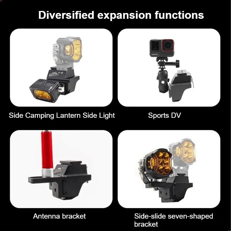 For Maxus T90 Car A Pillar Spotlight Bracket Front Engine Hood Quick Release Dual Guide Rail Expansion Stand Lamp Holder — view 4