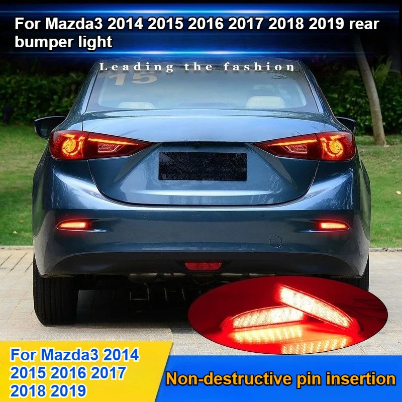For Mazda 3/Mazda6 Atenza Axela 2014-2019 Car Rear Bumper Light Reflector DRL Driving Brake Lights Red Light Dynamic Turn Signal — view 2