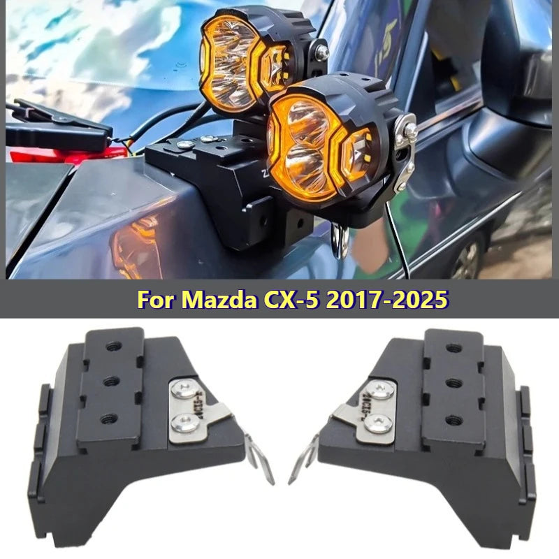 For Mazda CX-5 2017-2025 Car A-Pillar LED Spotlight Expansion Bracket Dual Light Quick-Release Stand Lamp Base Accessories — view 1