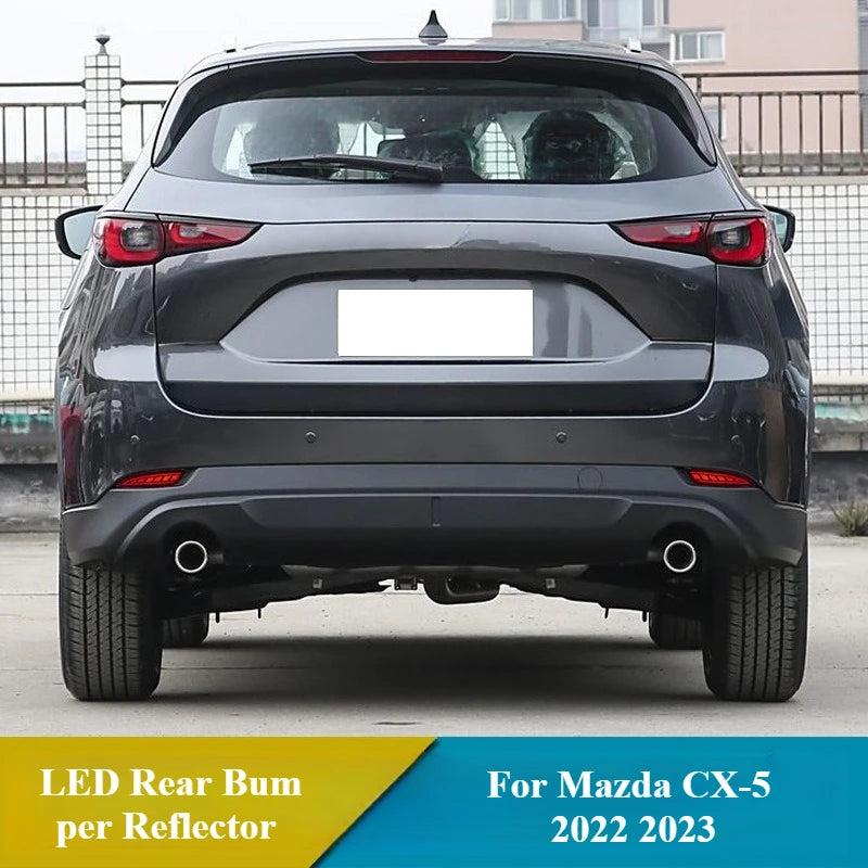 For Mazda CX-5 CX5 2022-2023 1 Pair LED Rear Bumper Light Reflector Brake Stop Light Streaming Turn Signal DRL Rear Fog Lamp — view 2