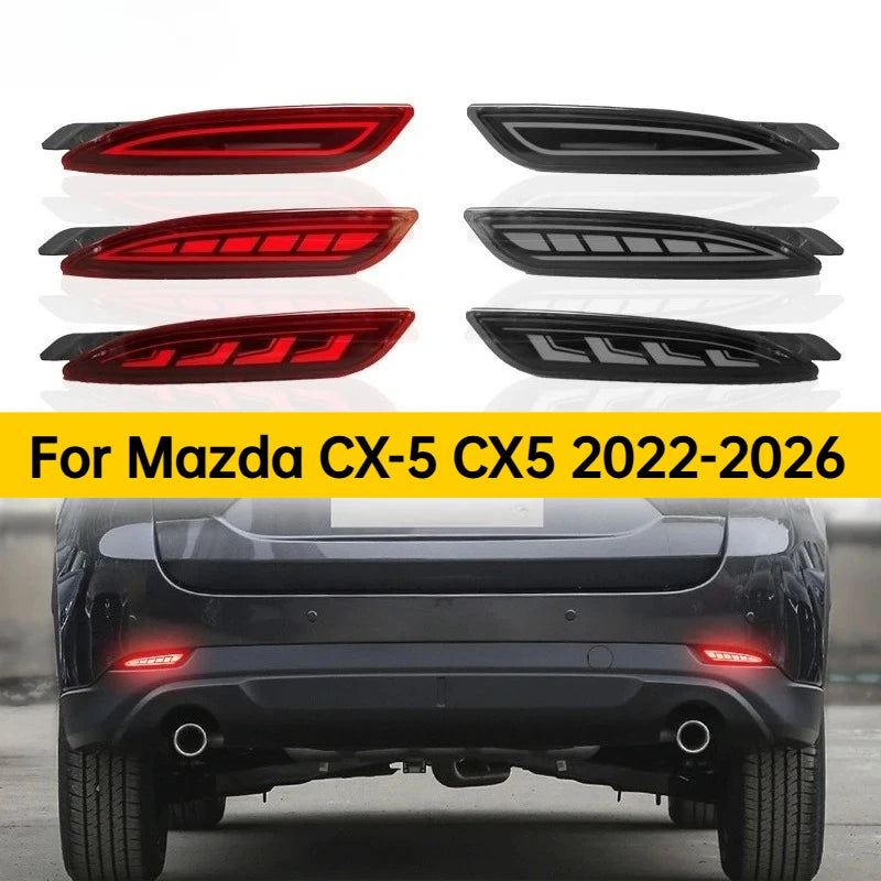 For Mazda CX-5 CX5 2022-2026 Car Rear Bumper Light Reflector Upgrade LED Sequential Turn Signal Driving Brake Lamp Accessories — view 1